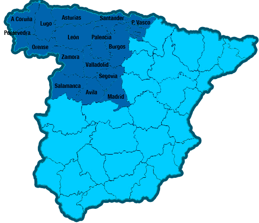 Mapa capitales provincia España